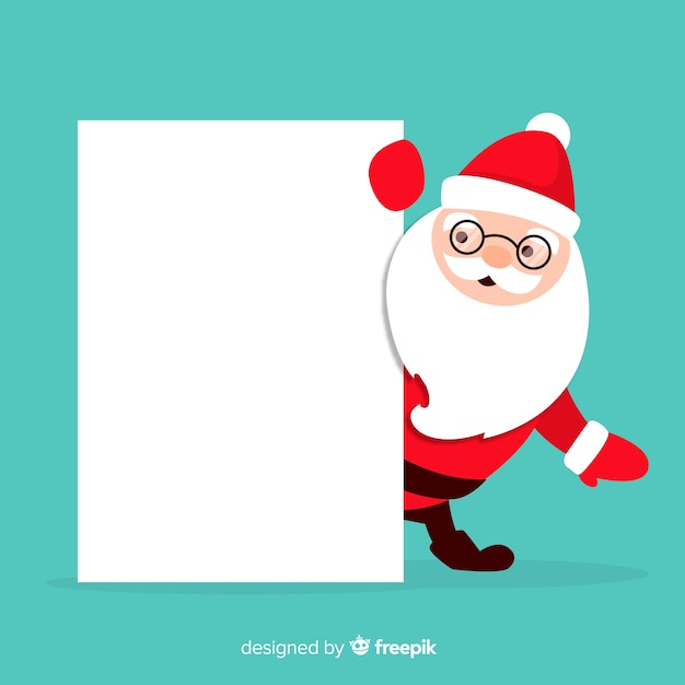 Free Vector | Flat santa claus holding blank sign