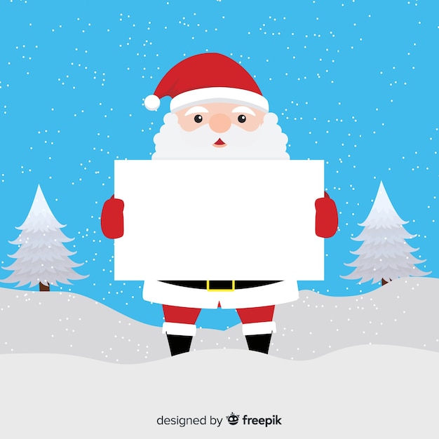 Free Vector | Flat santa holding blank sign