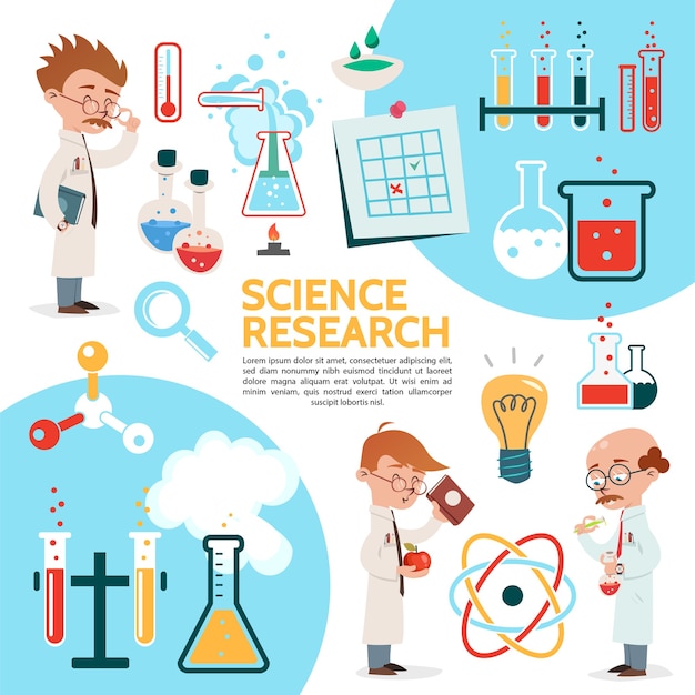 Free Vector Flat science template with scientific research