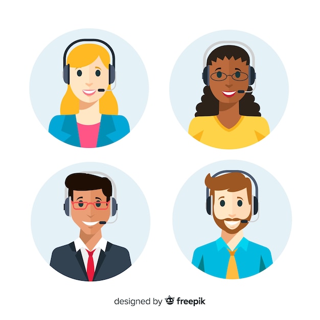 Free Vector | Flat set of call center avatars