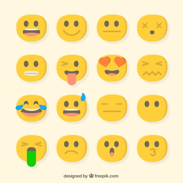 Free Vector | Flat set of decorative emojis