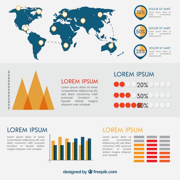 Free Vector | Flat set of useful elements for infographics