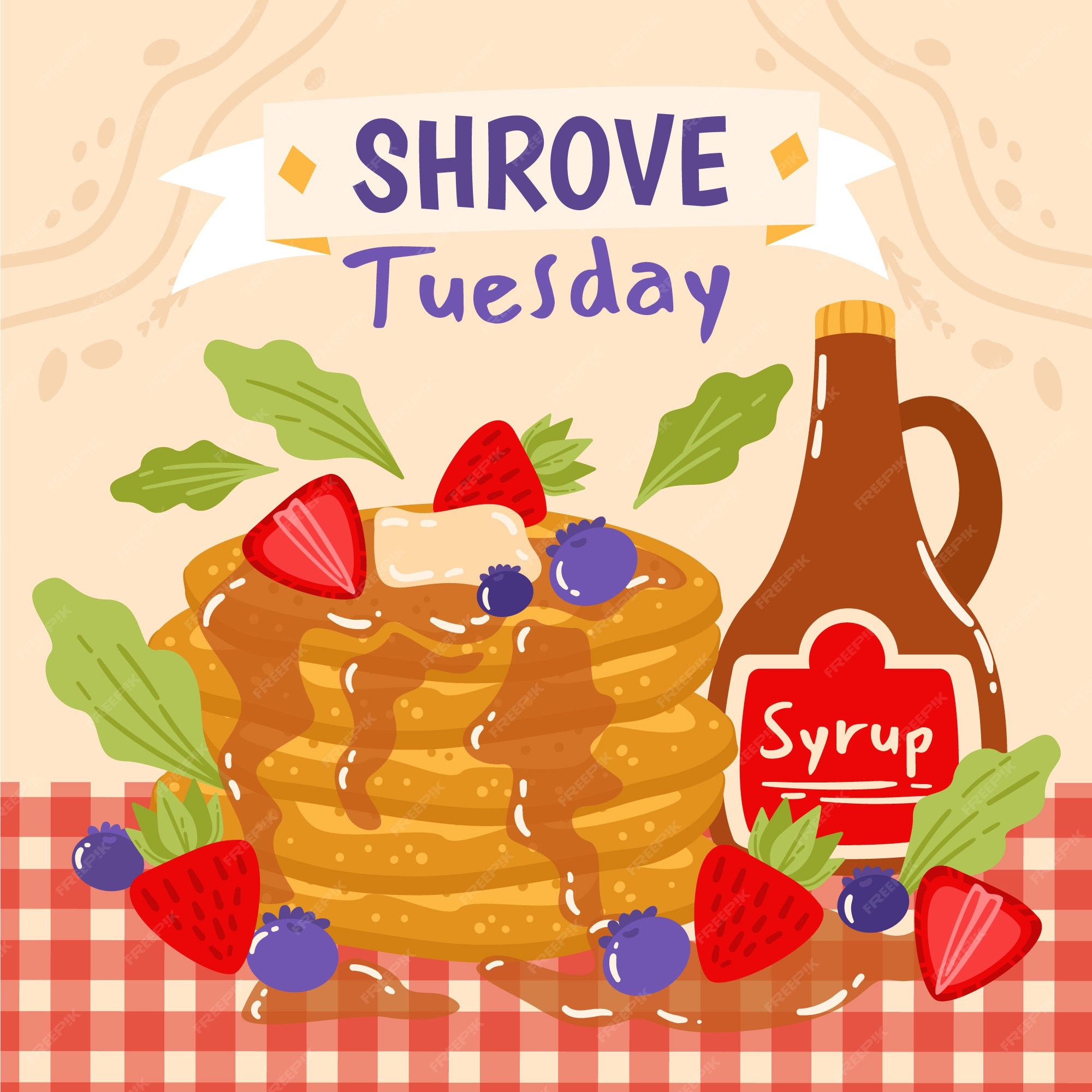 Free Vector | Flat shrove tuesday illustration