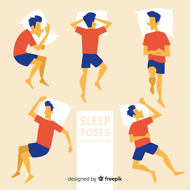 Free Vector Flat sleep poses collection