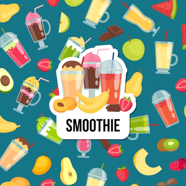 Premium Vector Flat Smoothie Background 4931