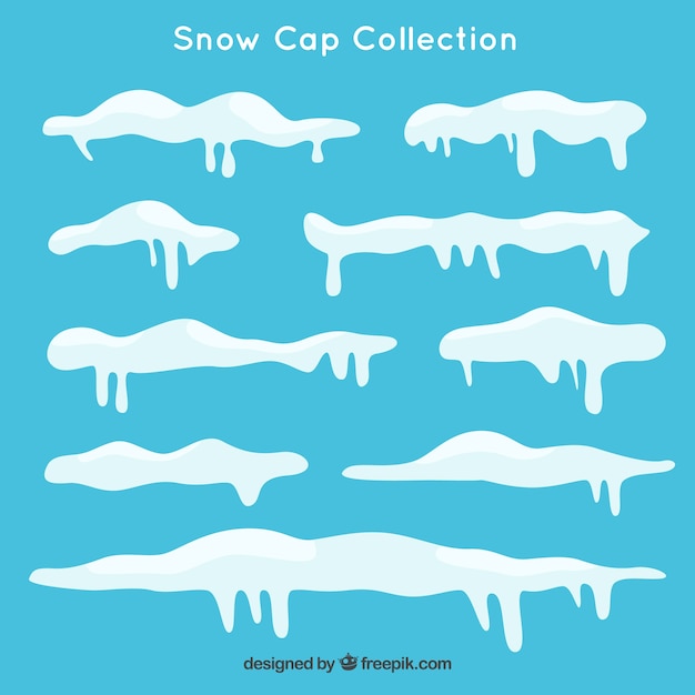 Download Flat snow cap collection | Free Vector