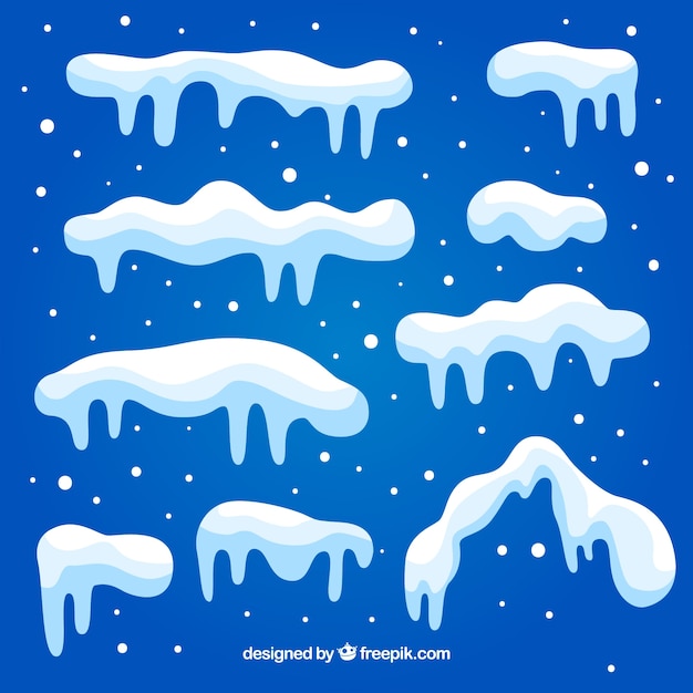 Download Flat snow cap set | Free Vector