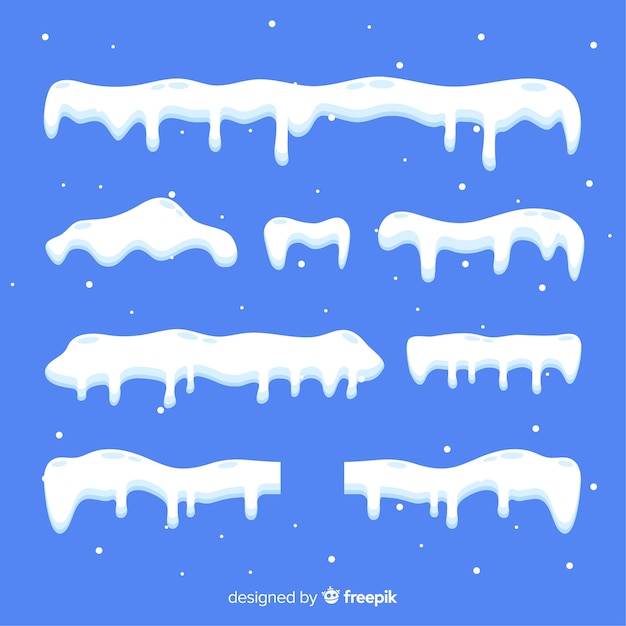 Download Free Vector | Flat snow cap set