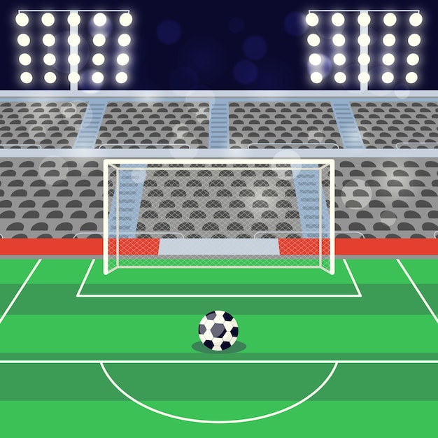 Free Vector Flat Soccer Football Stadium Illustration