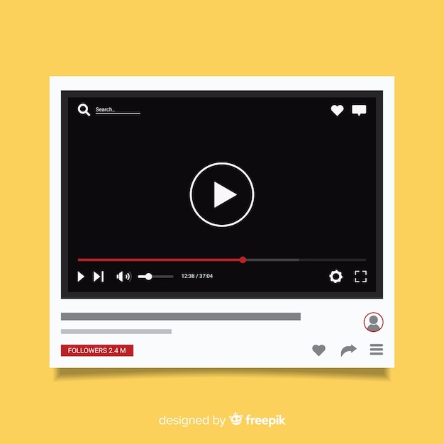 Free Vector | Flat social media multimedia player template