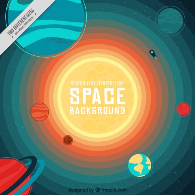 Flat space with circles background