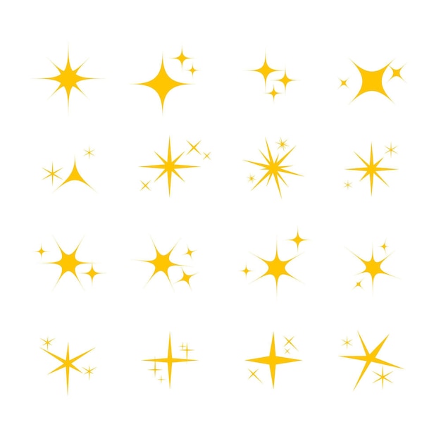 Free Vector Flat Sparkling Star Collection