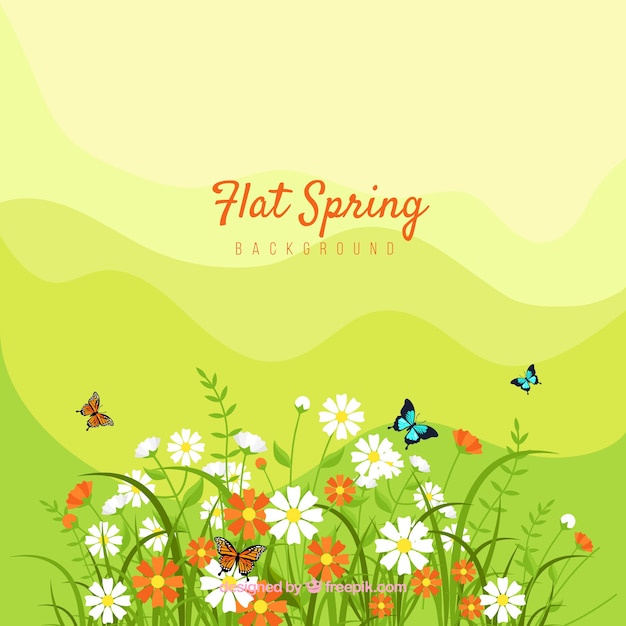 Flat spring background