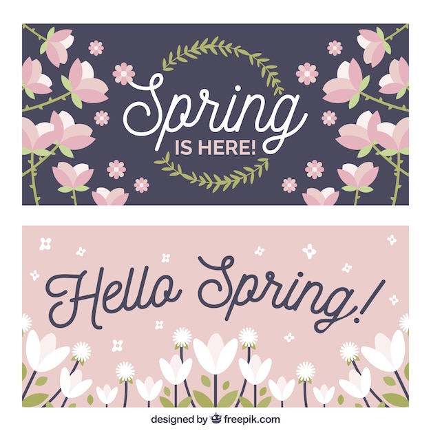 Free Vector | Flat spring banners