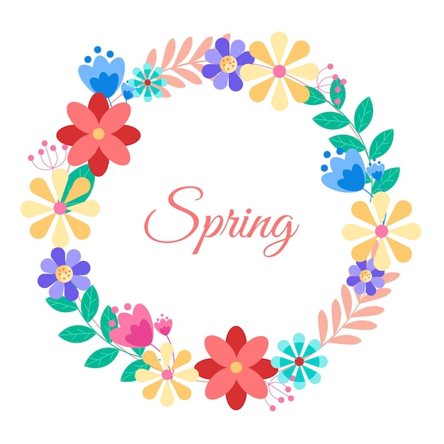 Free Vector | Flat spring floral frame