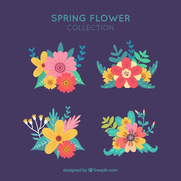 Free Vector | Flat spring flower collection