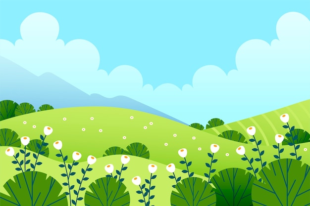 Free Vector | Flat spring landscape