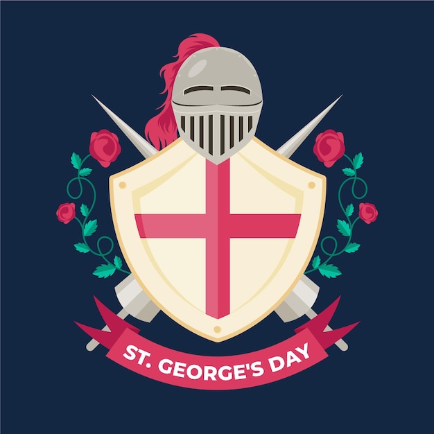 Free Vector | Flat st. george's day illustration with knight armor and ...