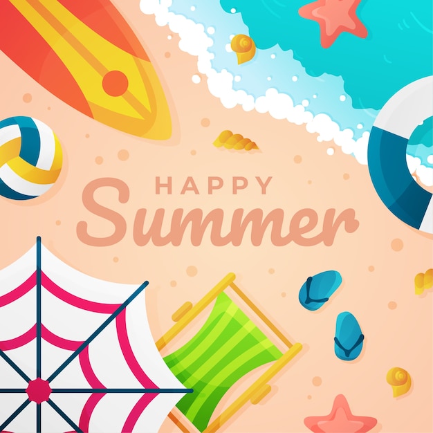 Free Vector | Flat style hello summer