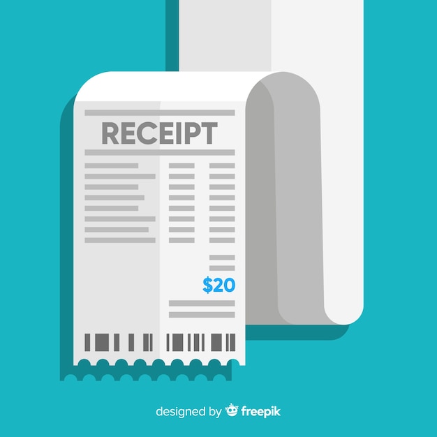 Download Flat style payment receipt | Free Vector