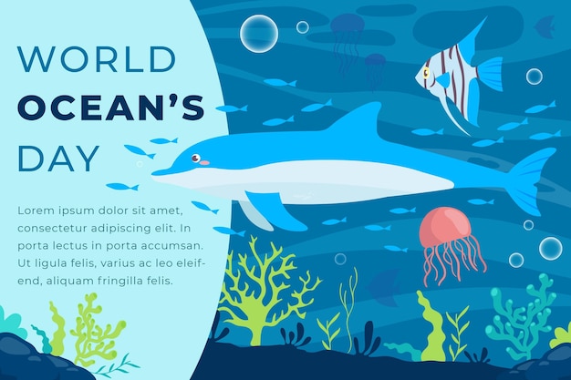 Free Vector Flat Style World Oceans Day Banner