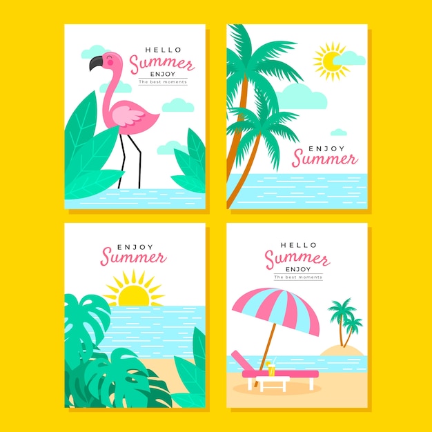 flat-summer-card-template-free-vector