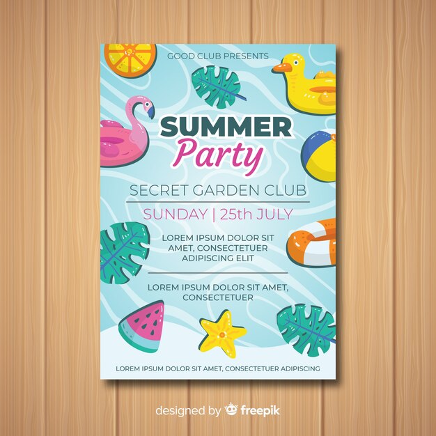 charming-summer-party-poster-template-vectors-free-vector-in