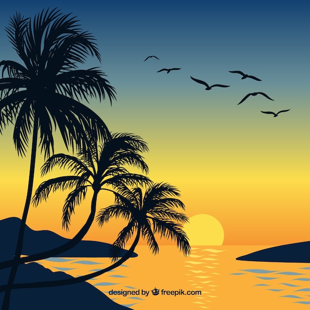 Download Free Download This Free Vector Flat Sunset Background With Palm Trees Use our free logo maker to create a logo and build your brand. Put your logo on business cards, promotional products, or your website for brand visibility.