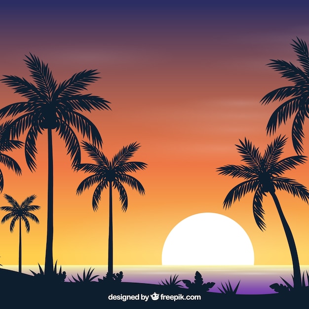 Download Free Flat Sunset Background With Palm Trees Free Vector Use our free logo maker to create a logo and build your brand. Put your logo on business cards, promotional products, or your website for brand visibility.