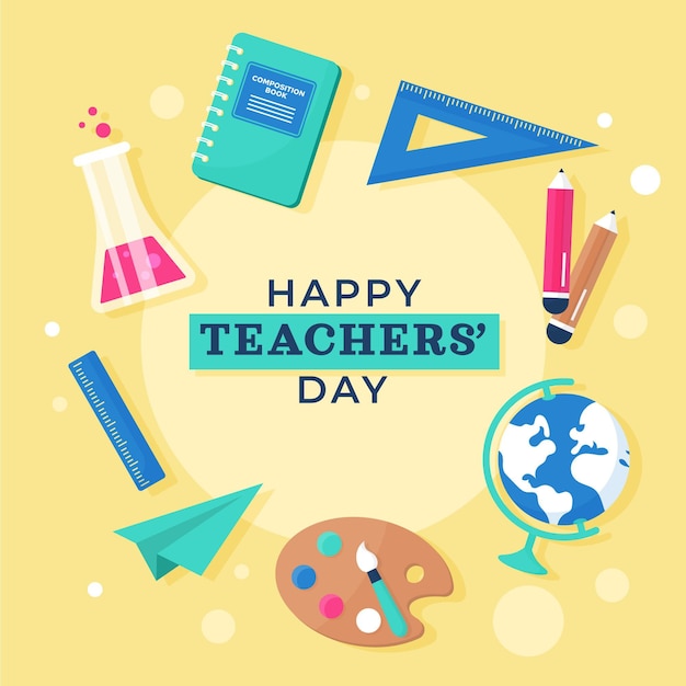 Premium Vector | Flat teachers' day illustration