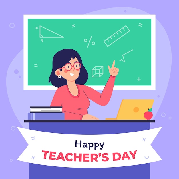 Premium Vector | Flat teachers' day illustration