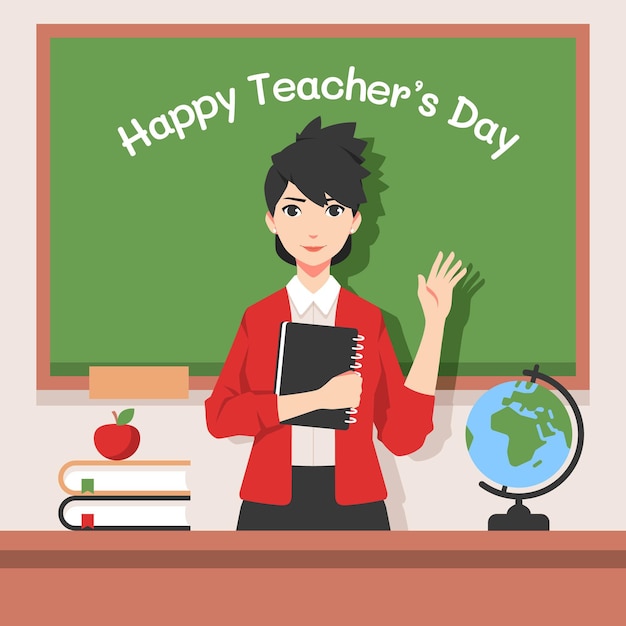 Premium Vector | Flat teachers' day illustration