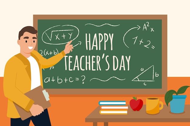 Free Vector | Flat teachers' day illustration