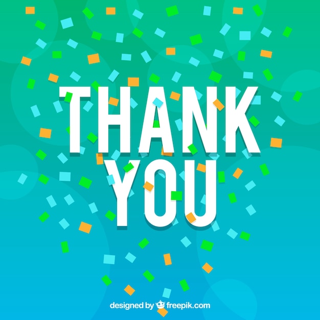 Free Vector | Flat thank you composition with confetti