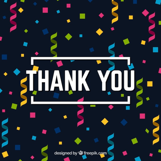 Free Vector | Flat thank you composition with confetti