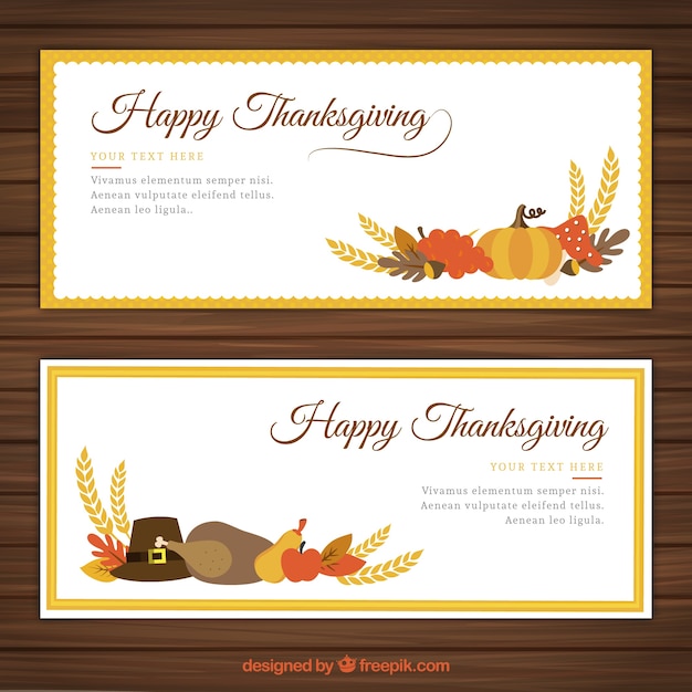 Flat Thanksgiving Banners Pack