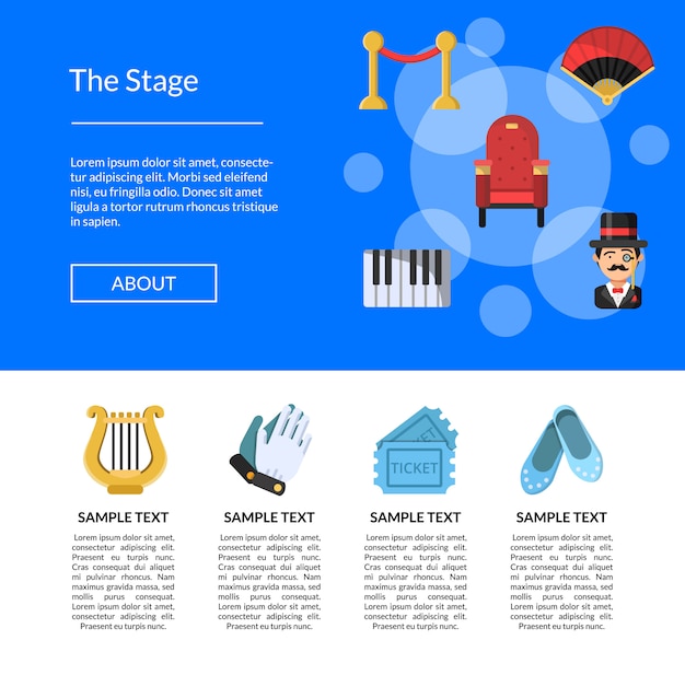 Download Free Flat Theatre Icons Landing Page Template Premium Vector Use our free logo maker to create a logo and build your brand. Put your logo on business cards, promotional products, or your website for brand visibility.