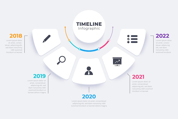 Flat timeline infographic template Free Vector