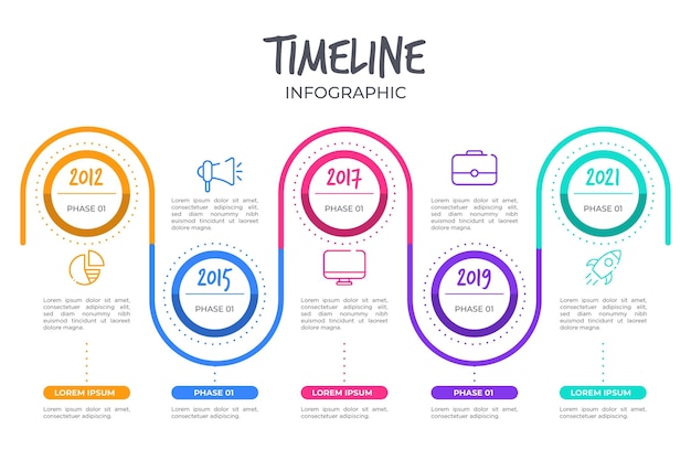 Free Vector | Flat timeline infographic template