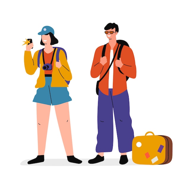 Free Vector | Flat tourists illustration