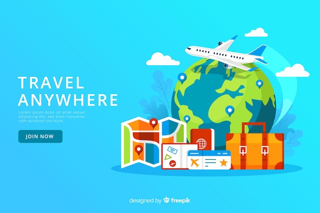 Flat travel banner template | Free Vector
