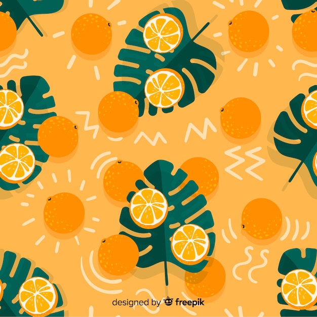 Flat tropical background with fruits Vector | Free Download