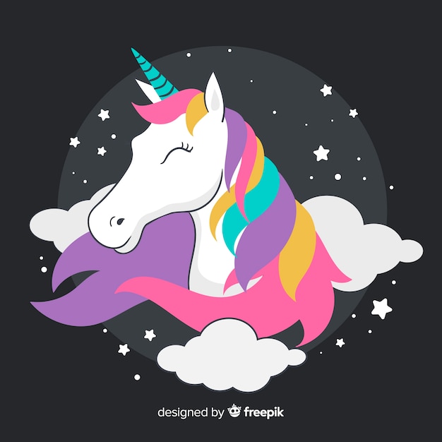 Flat unicorn background | Free Vector