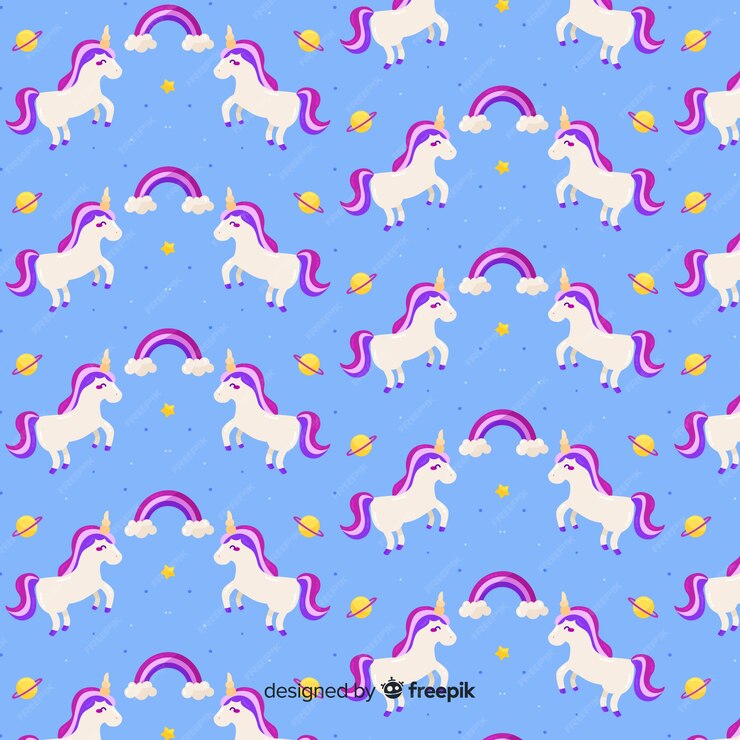 Free Vector | Flat unicorn pattern