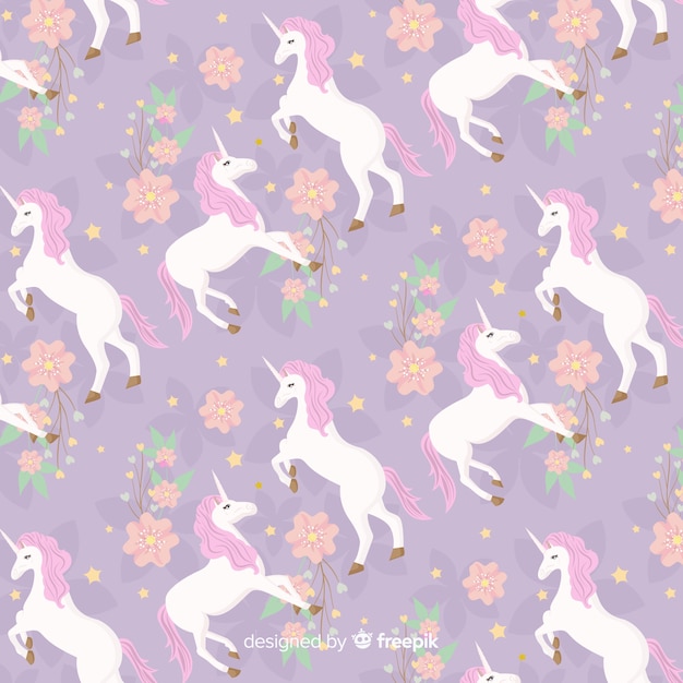 Flat Unicorn Pattern Free Vector 2919