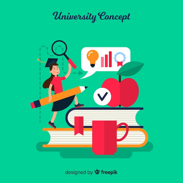 Flat university concept Free Vector
