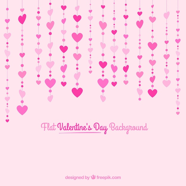 Flat valentine's day background
