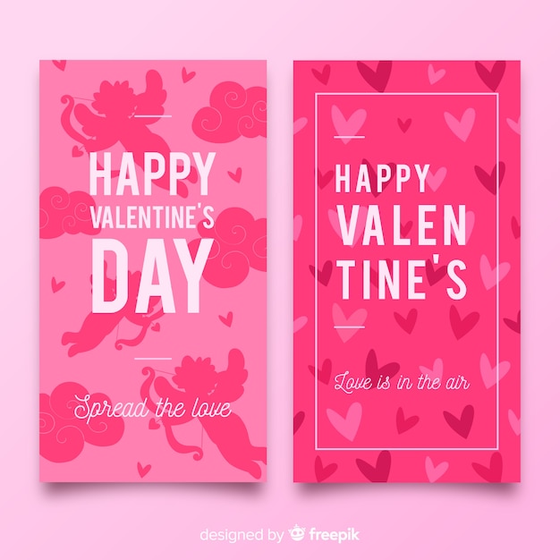 Free Vector | Flat valentine's day banners