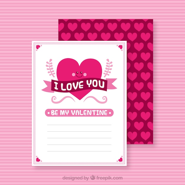 Free Vector Flat valentine's day card template