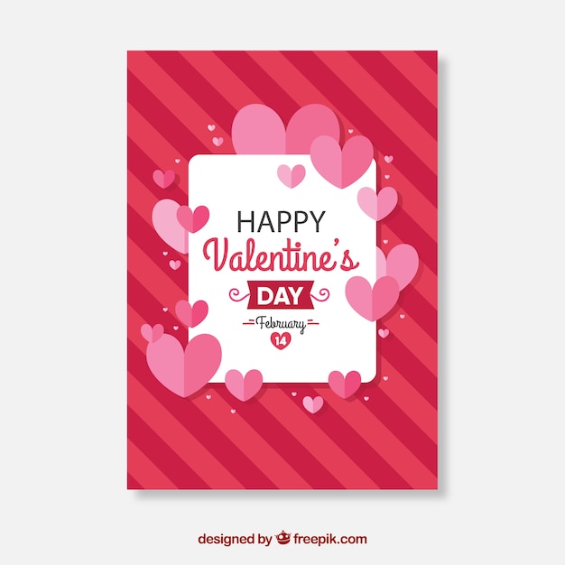 Flat valentine\'s day card